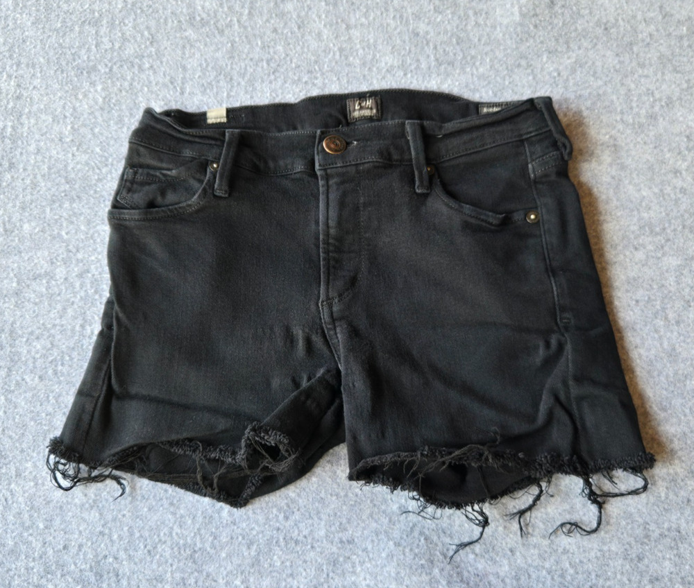 Citizens of Humanity Denim Shorts Women's Size 28 Black Cut Off Frayed Hem 26x3